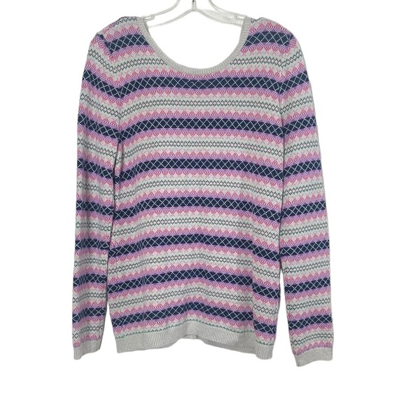 Talbots multicolored scoopneck sweater. Size medium GUC - Picture 1 of 10